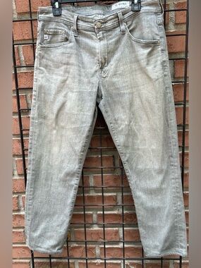 Ag Adriano Goldschmied Slim Straight Jeans — Light Gray Wash